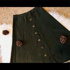 Green Button down  midi skirt